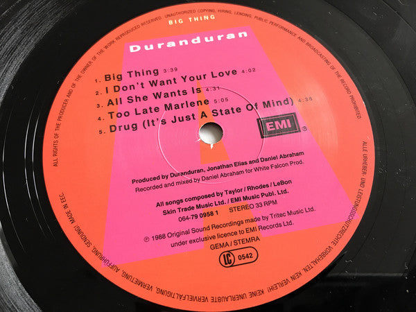 Duran Duran : Big Thing (LP, Album, Gat)