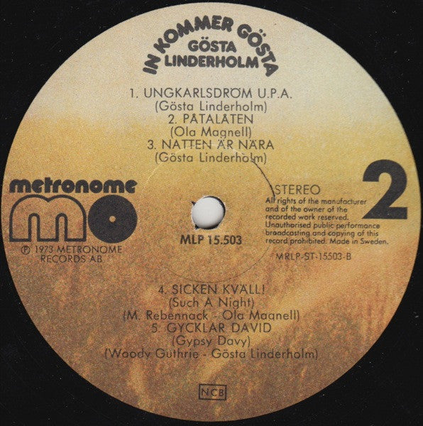 Gösta Linderholm : In Kommer Gösta (LP, Album)