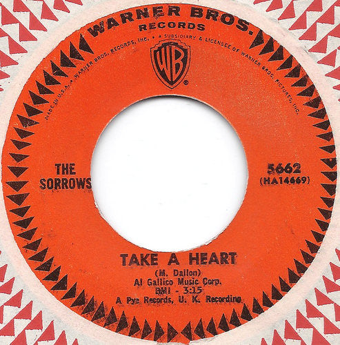 The Sorrows : Take A Heart (7", Single)
