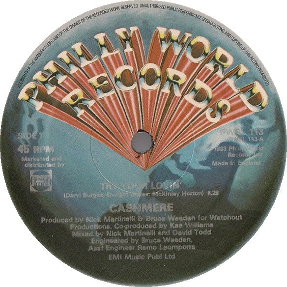 Cashmere (2) : Try Your Lovin' (12", Single)