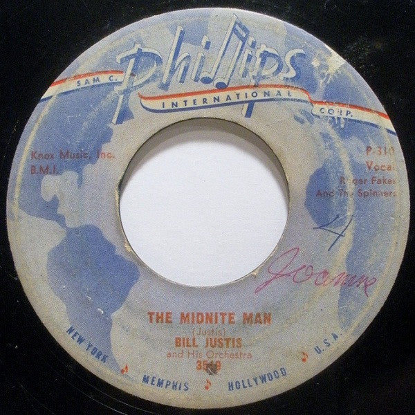 The Bill Justis Orchestra : Raunchy / The Midnite Man (7", Single)