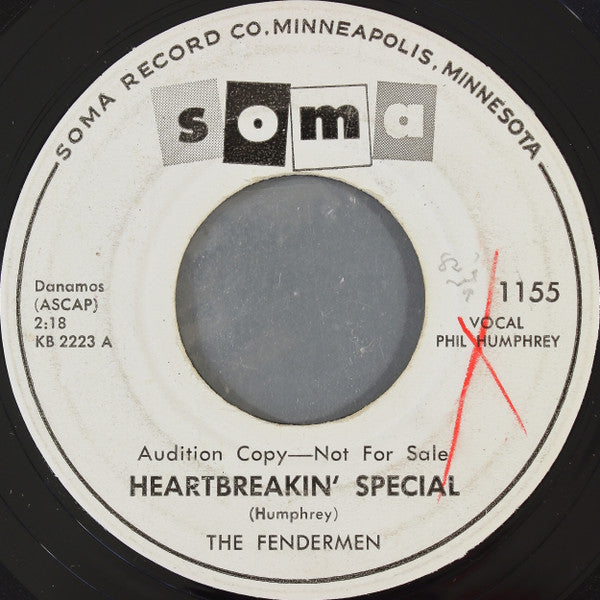 The Fendermen : Heartbreakin' Special / Can't You Wait (7", Single, Promo)