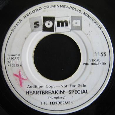 The Fendermen : Heartbreakin' Special / Can't You Wait (7", Single, Promo)