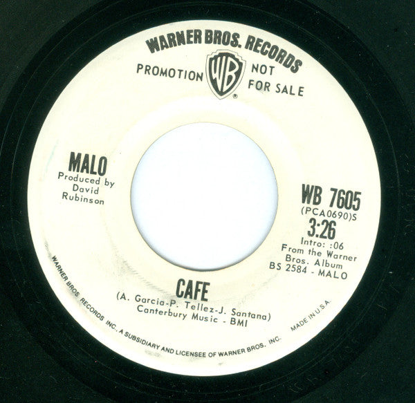 Malo (2) : Café / Peace (7", Promo)