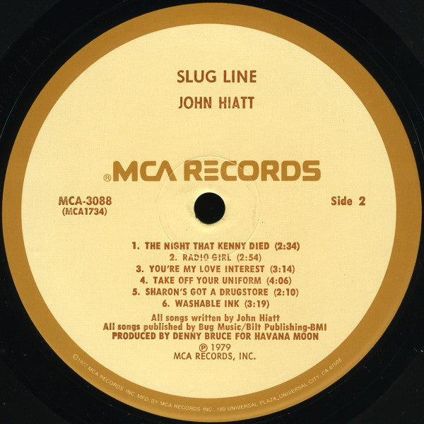 John Hiatt : Slug Line (LP, Album, Pin)