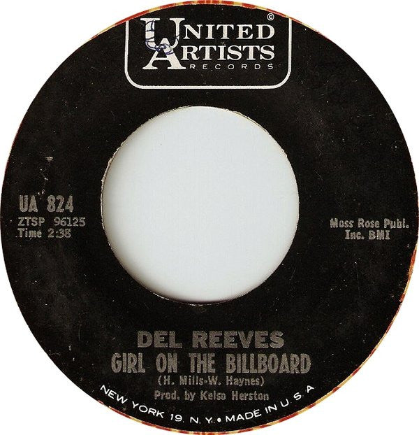 Del Reeves : Girl On The Billboard (7", Styrene)