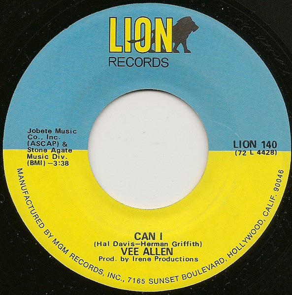 Vee Allen : Can I (7", Single)