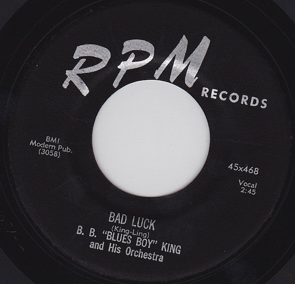 B.B. King Orchestra : Sweet Little Angel / Bad Luck (7", Single)