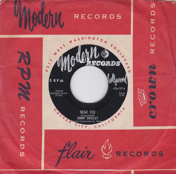 Jimmy Beasley : Near You / I'm So Blue (7", Single)