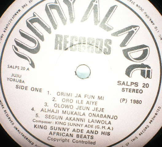 King Sunny Ade & His African Beats : King Sunny Ade G.M.A. (LP, Album)