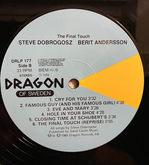 Steve Dobrogosz, Berit Andersson : The Final Touch (LP, Album)