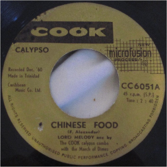 Lord Melody : Chinese Food / Belmont Jackass (7")