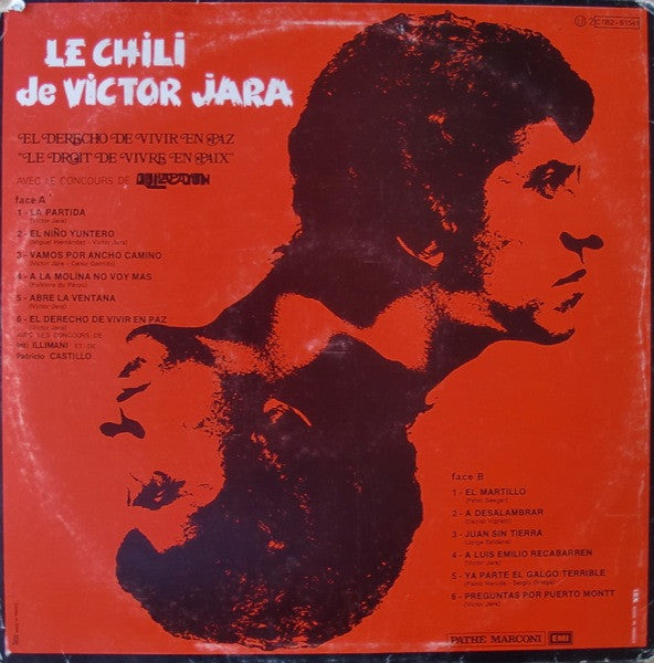 Victor Jara, Quilapayún : Le Chili De Victor Jara - El Derecho De Vivir En Paz · "Le Droit De Vivre En Paix" (LP, Comp)