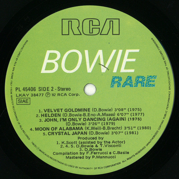 David Bowie : Rare (LP, Comp)