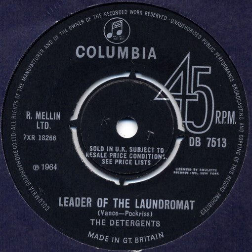The Detergents : Leader Of The Laundromat (7", Single)
