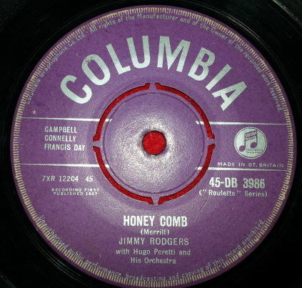 Jimmie Rodgers (2) with The Hugo Peretti Orchestra : Honey Comb (7", Single)