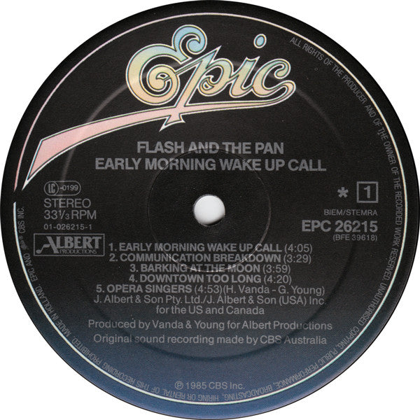 Flash & The Pan : Early Morning Wake Up Call (LP, Album)