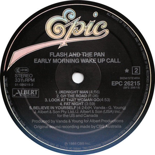Flash & The Pan : Early Morning Wake Up Call (LP, Album)
