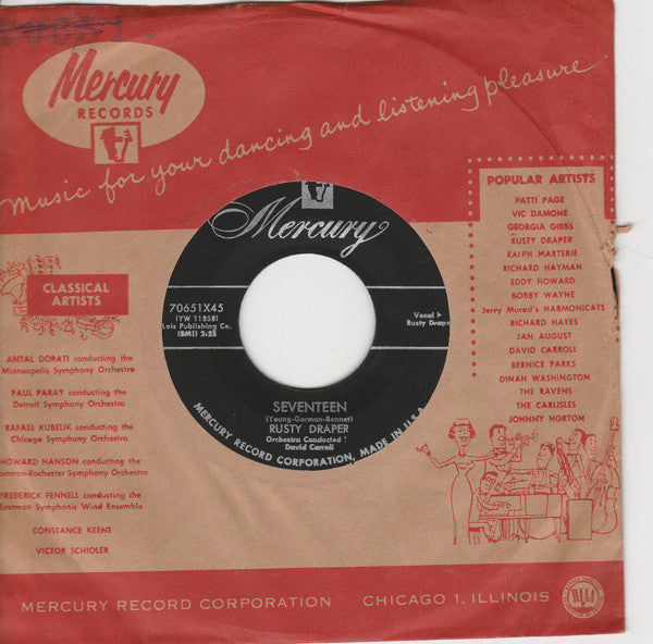 Rusty Draper : Seventeen / Can't Live Without Them Anymore (7")