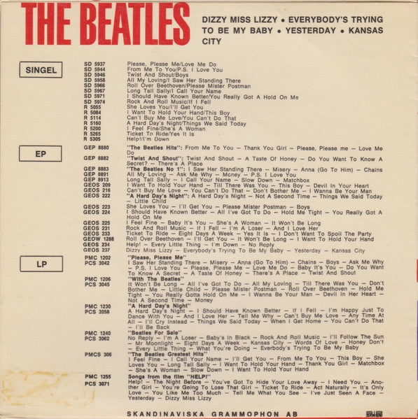 The Beatles : Dizzy Miss Lizzy (7", EP, Fir)