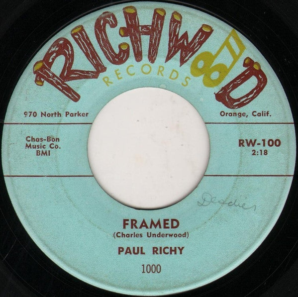 Paul Richy : Framed / Alright Again (7")