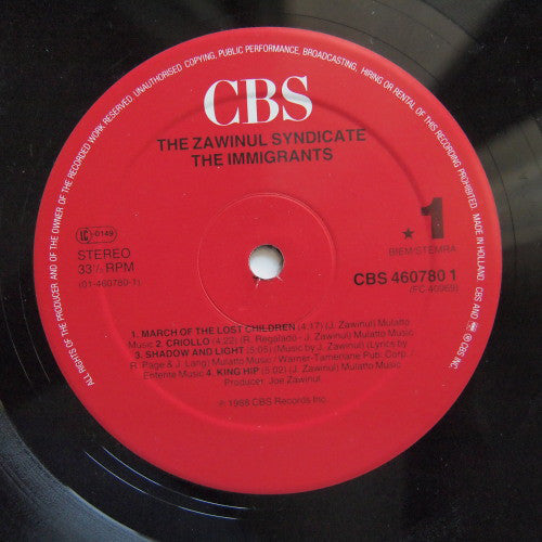 The Zawinul Syndicate : The Immigrants (LP, Album)