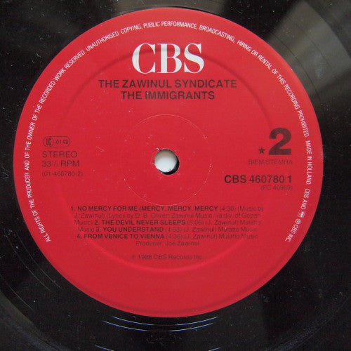 The Zawinul Syndicate : The Immigrants (LP, Album)