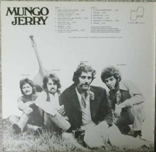 Mungo Jerry : Mungo Jerry (LP, Album, Uni)