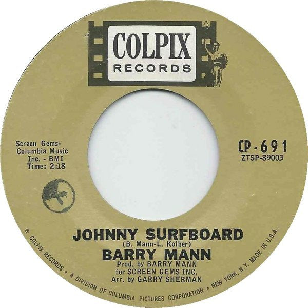 Barry Mann : Graduation Time / Johnny Surfboard (7", Single)