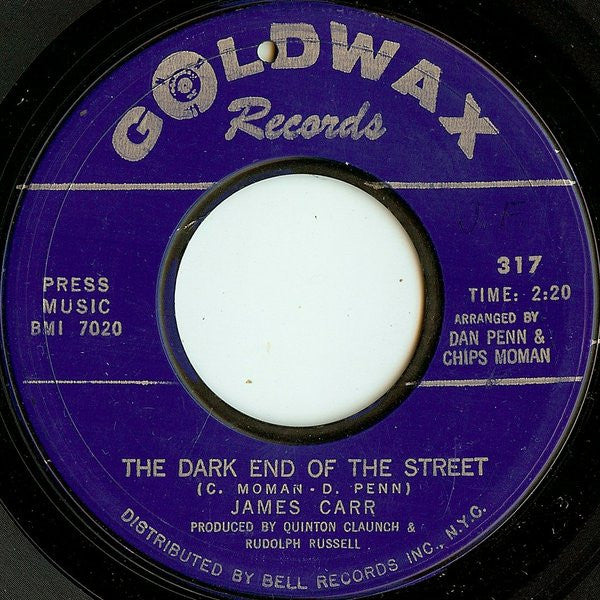 James Carr : The Dark End Of The Street / Lovable Girl (7", Single, Blu)