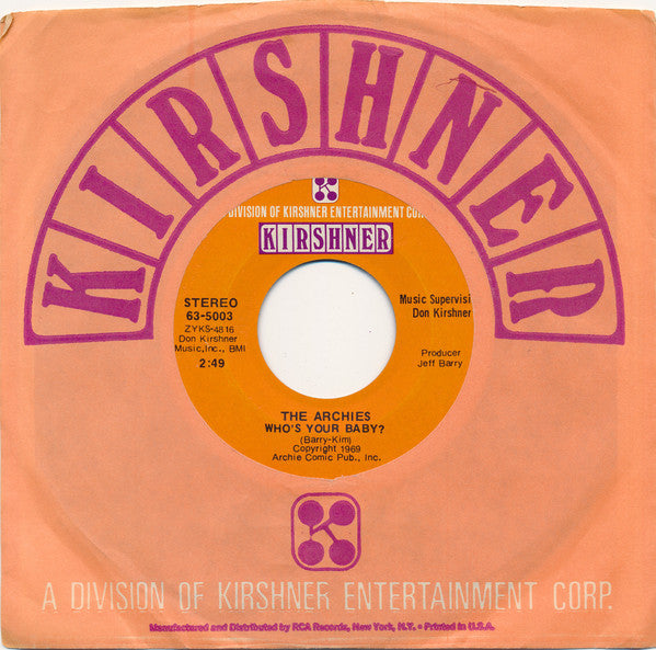 The Archies : Who's Your Baby? (7", Single, Roc)