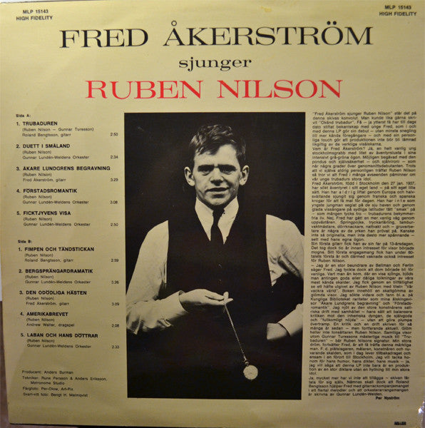 Fred Åkerström : Sjunger Ruben Nilson (LP)