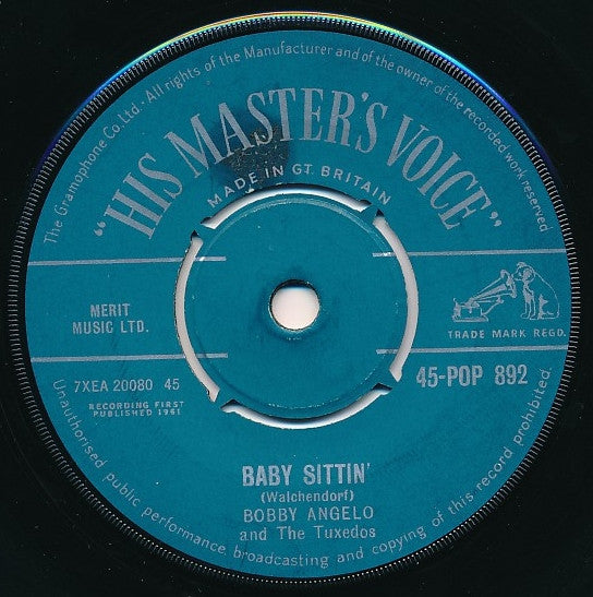 Bobby Angelo & The Tuxedos : Baby Sittin' (7", Single)