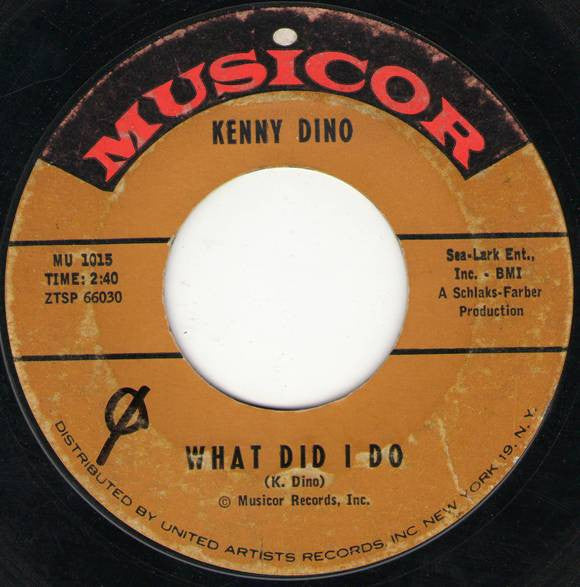 Kenny Dino : Rosie, Why Do You Wear My Ring / What Did I Do (7", Single)