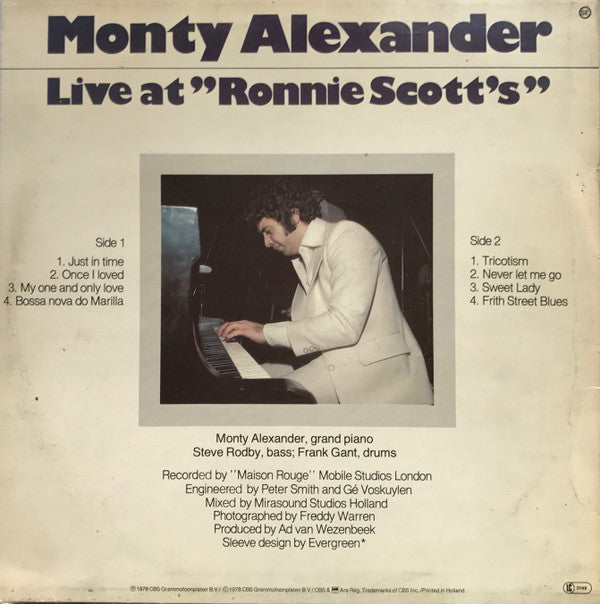 Monty Alexander : Live At "Ronnie Scott's" (LP, Album)