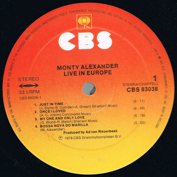 Monty Alexander : Live At "Ronnie Scott's" (LP, Album)