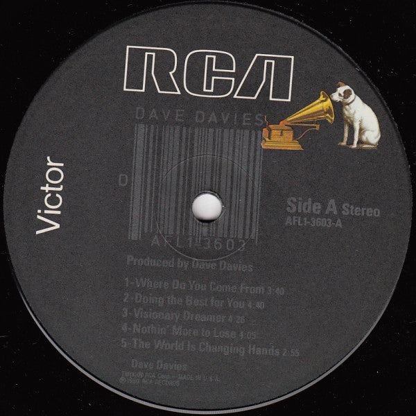Dave Davies : AFL1-3603 (LP, Album, Ind)