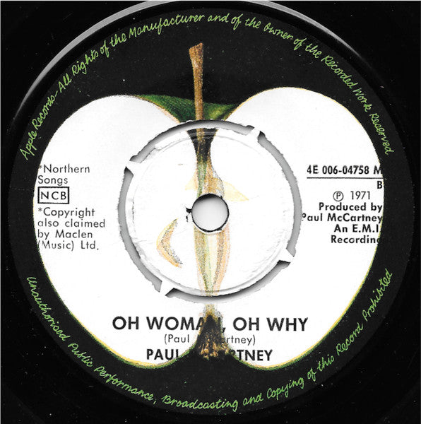 Paul McCartney : Another Day / Oh Woman Oh Why (7")