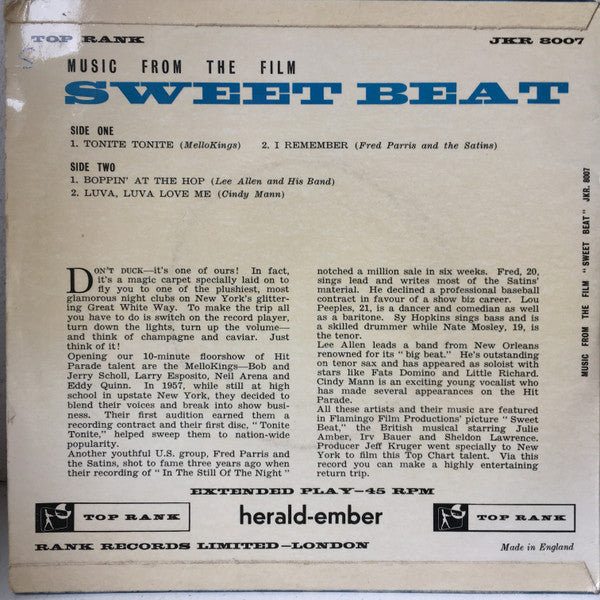 Various : Music From The Film Sweet Beat (7", EP)