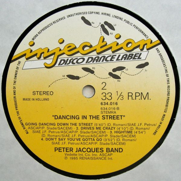Peter Jacques Band : Dancing In The Street (LP, Album)