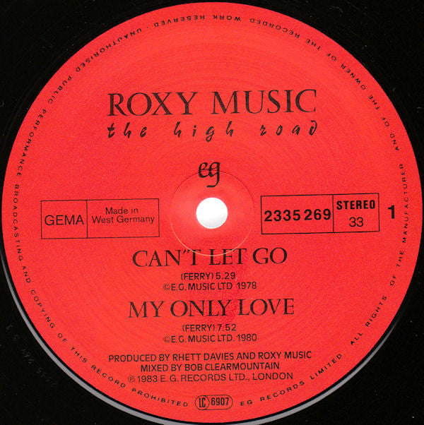 Roxy Music : The High Road (LP, MiniAlbum)