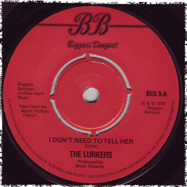 The Lurkers : I Don't Need To Tell Her / Pills (7", Pet)