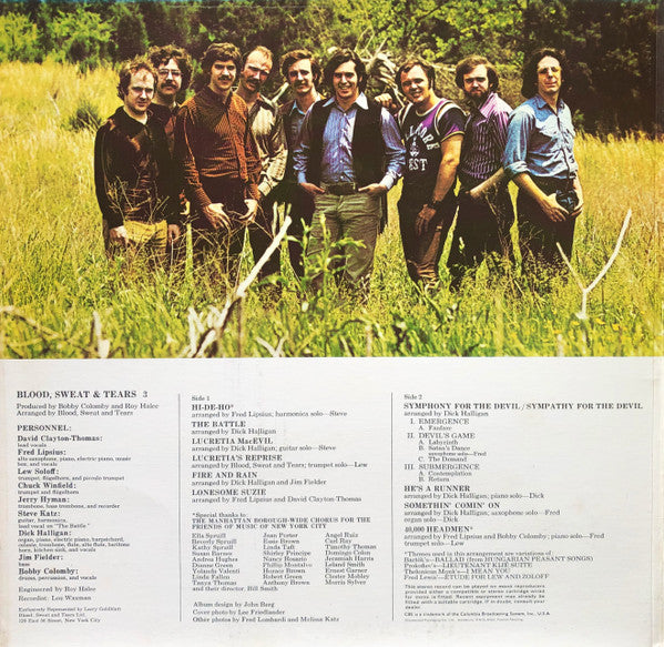Blood, Sweat And Tears : Blood, Sweat & Tears 3 (LP, Album, Gat)