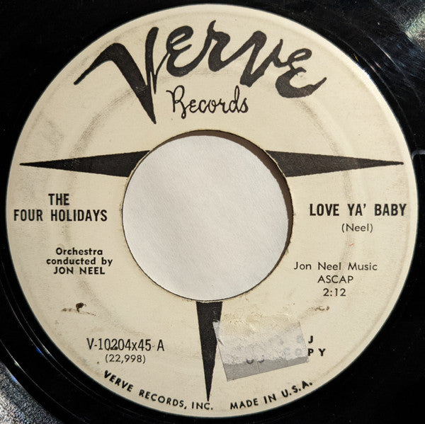 The Four Holidays : Love Ya' Baby (7", Single, Promo)