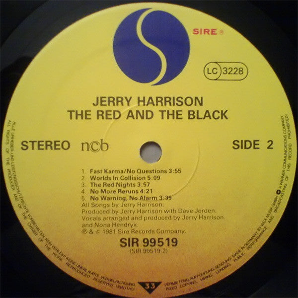 Jerry Harrison : The Red And The Black (LP, Album)