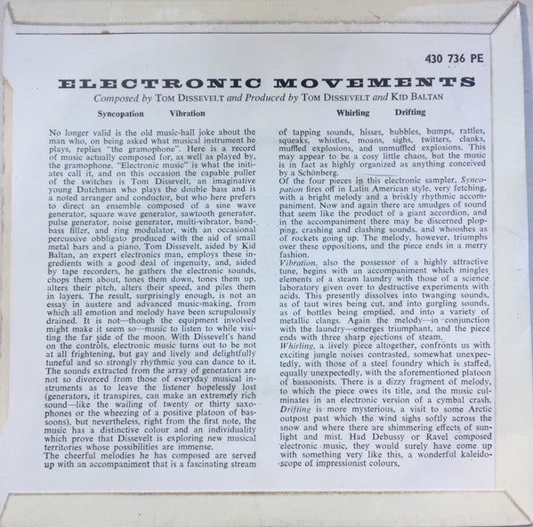 Tom Dissevelt : Electronic Movements (7", RP)