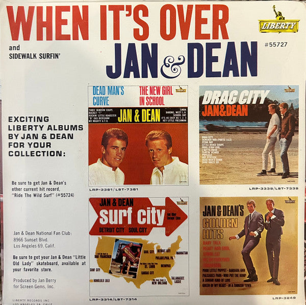 Jan & Dean : Sidewalk Surfin' (7", Single, Styrene, She)