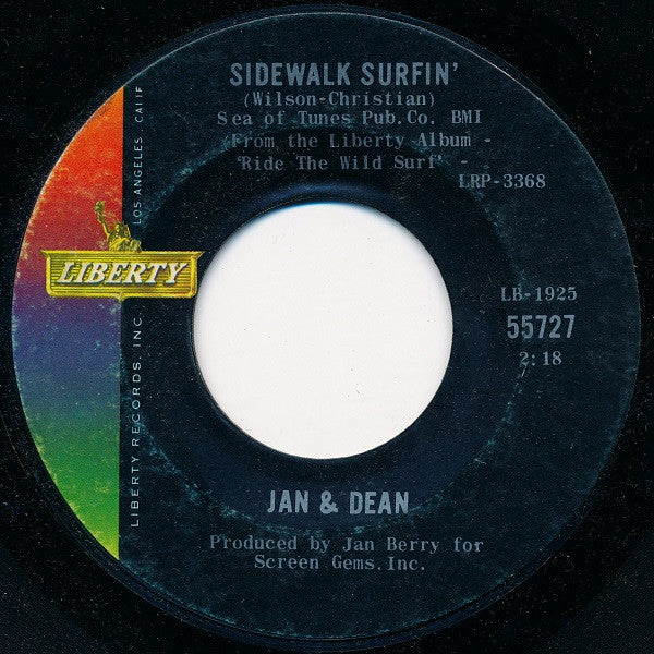 Jan & Dean : Sidewalk Surfin' (7", Single, Styrene, She)