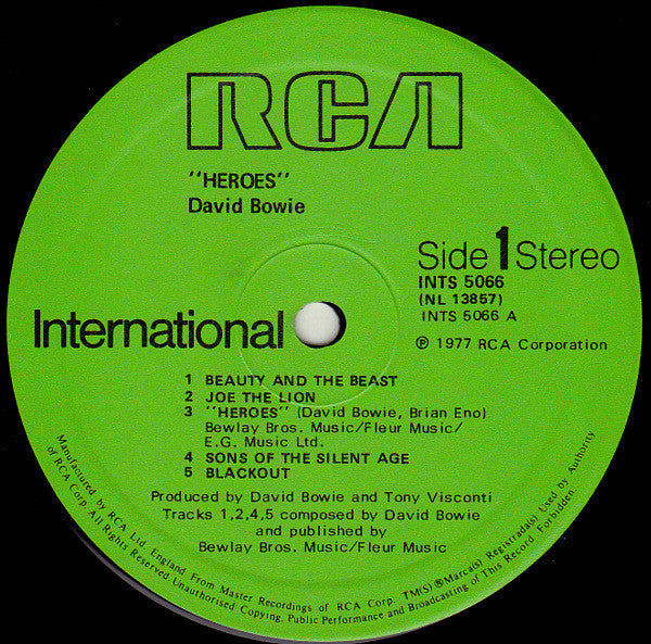 David Bowie : "Heroes" (LP, Album, RE)