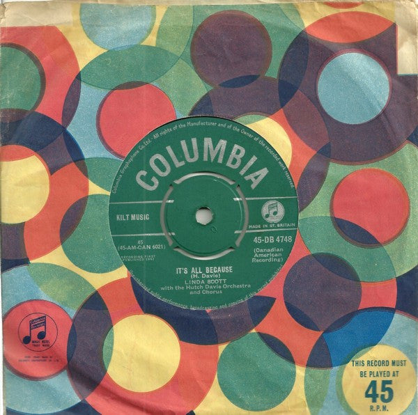 Linda Scott, Hutch Davie Orchestra : I Don't Know Why (7")